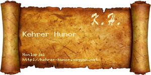 Kehrer Hunor névjegykártya